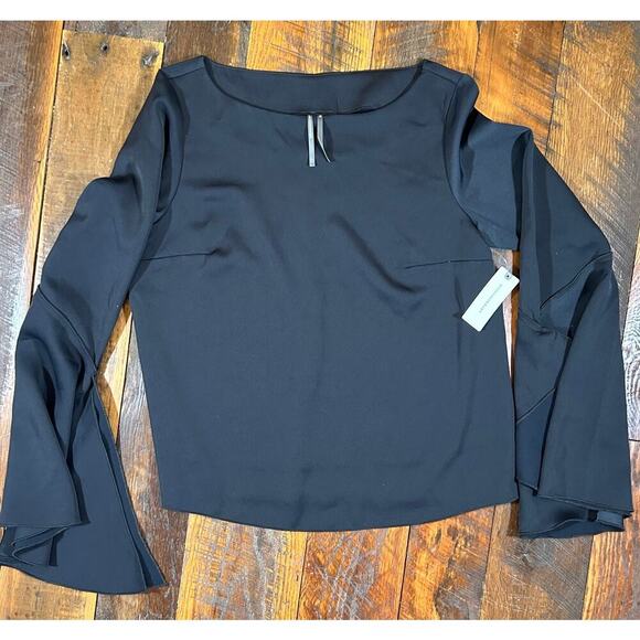 Anthropologie Bell Sleeve Black Blouse Size XS NWT - Picture 1 of 6